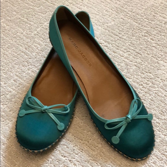 teal ballerina flats